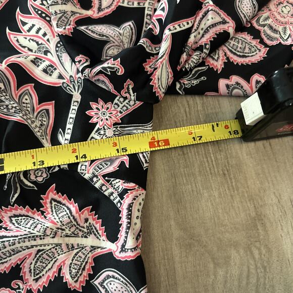 Jude Connally Woman Long Sleeve Black Floral Print Flare Dress Size XS Stretch - Picture 5 of 10